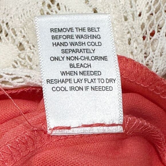 Trixxi Womens Lace Overlay Sleeveless Cut Out Mini Dress White Coral Size Medium - Picture 10 of 11